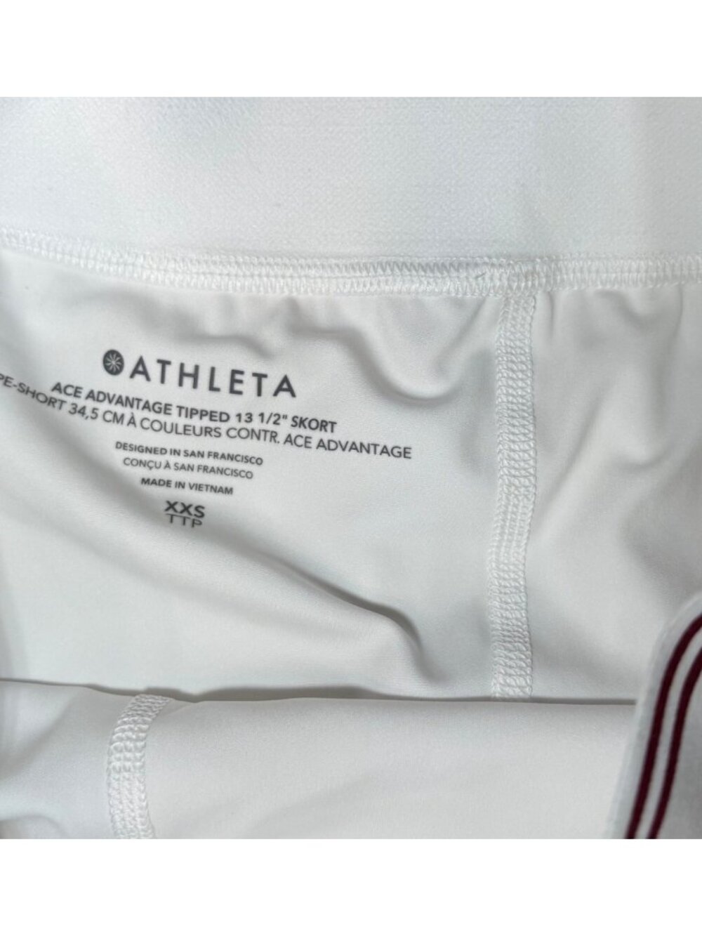 Athleta Ace Advantage High Rise Tipped 13 1/2” Skort PickleBall Tennis XXS $75 - Picture 5 of 8